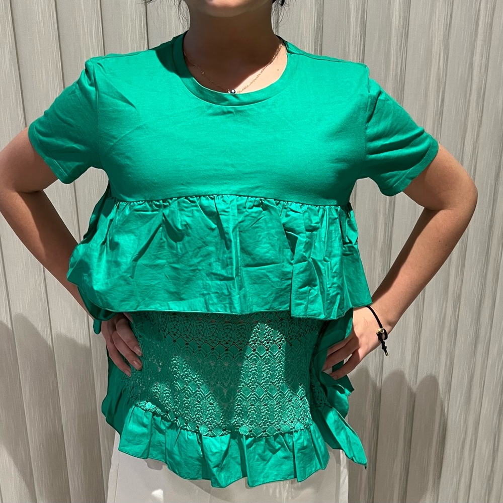 Emerald green Zara top